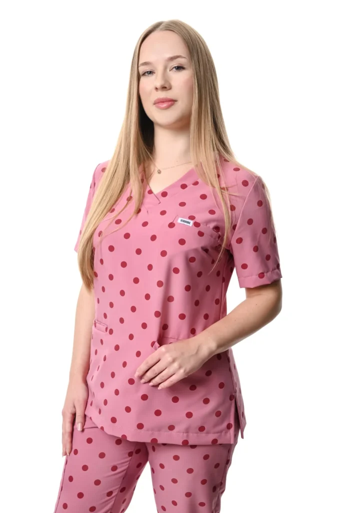 Damska koszulka medyczna Hibiskus