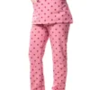 yescrubs-polskie-scrubsy-medyczne-damskie-odziez-medyczna-uniform-Hibiskus-rozowy-bordowe-kropki (9) Damskie spodnie medyczne Hibiskus