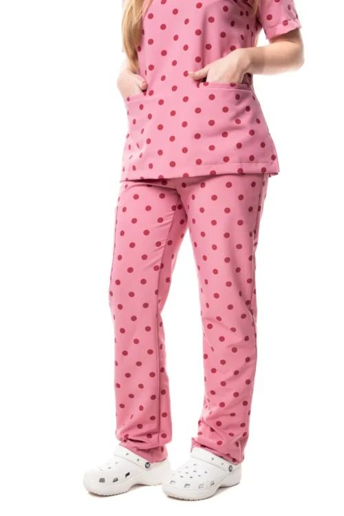 Damskie spodnie medyczne Hibiskus